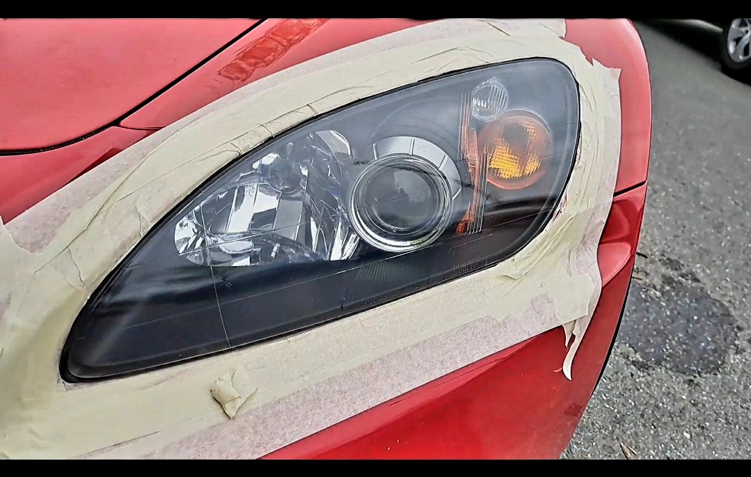 Honda S2000 headlight after restoration