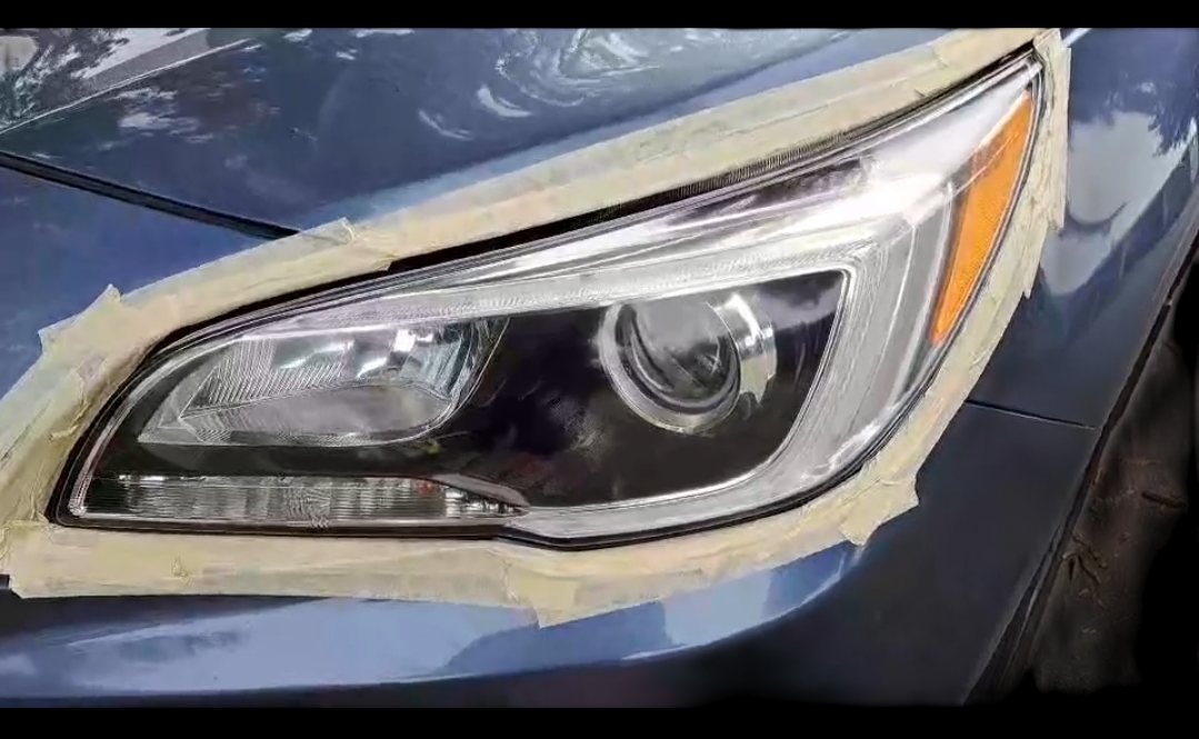 Subaru headlight after restoration